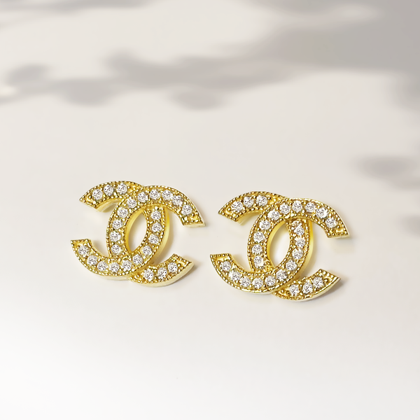 Gold CC Stud Earrings