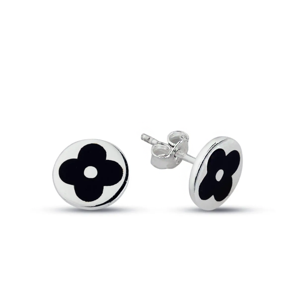 clover Circle Stud Earrings