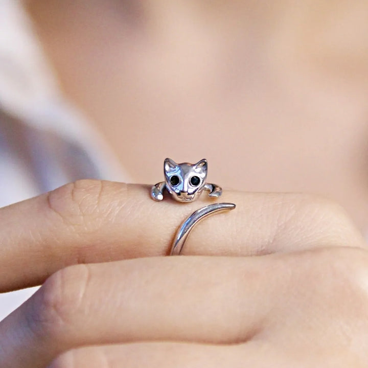 Cute Cat Open Ring