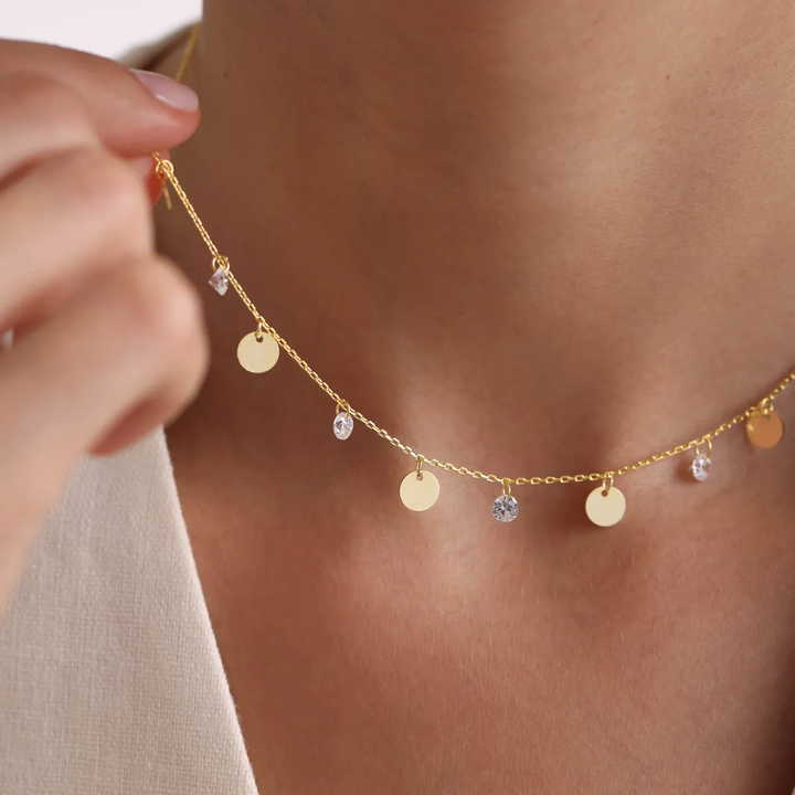 Dainty Coin Drop Necklace