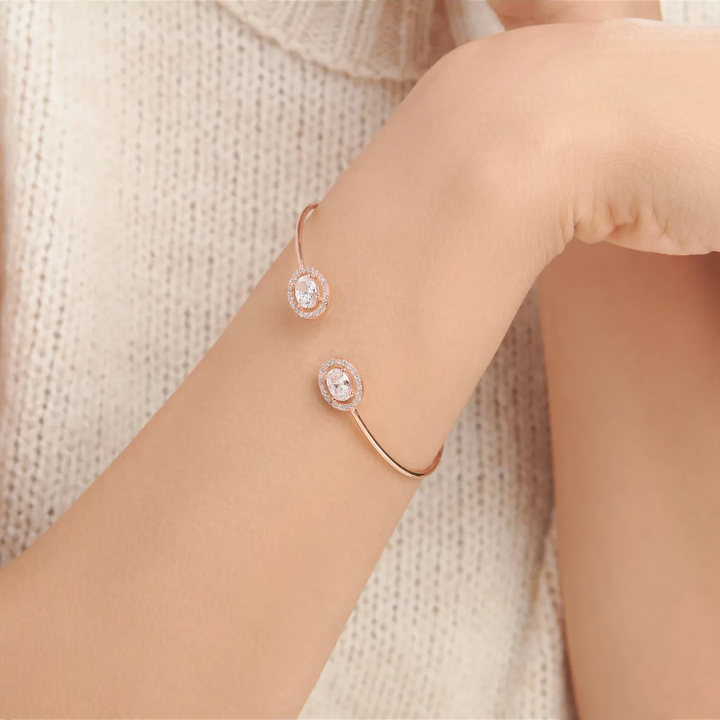 dainty cuff bracelet rose gold