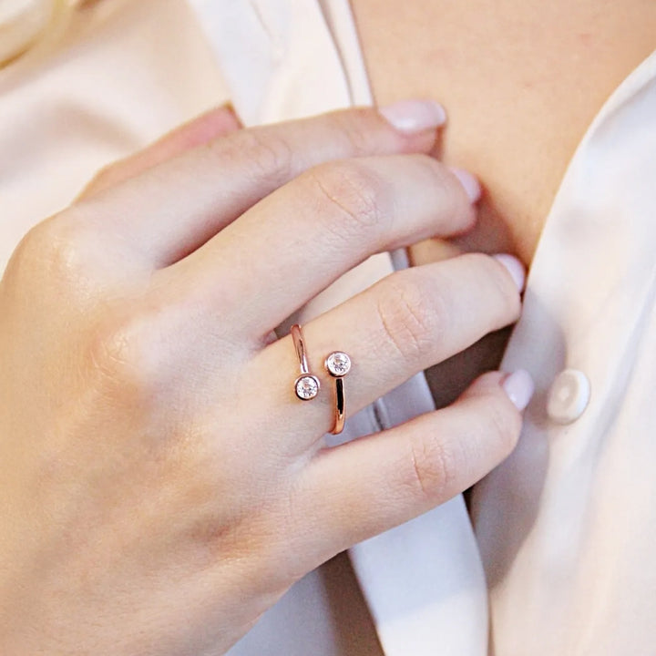 Open Ring in Rose Gold with Diamond