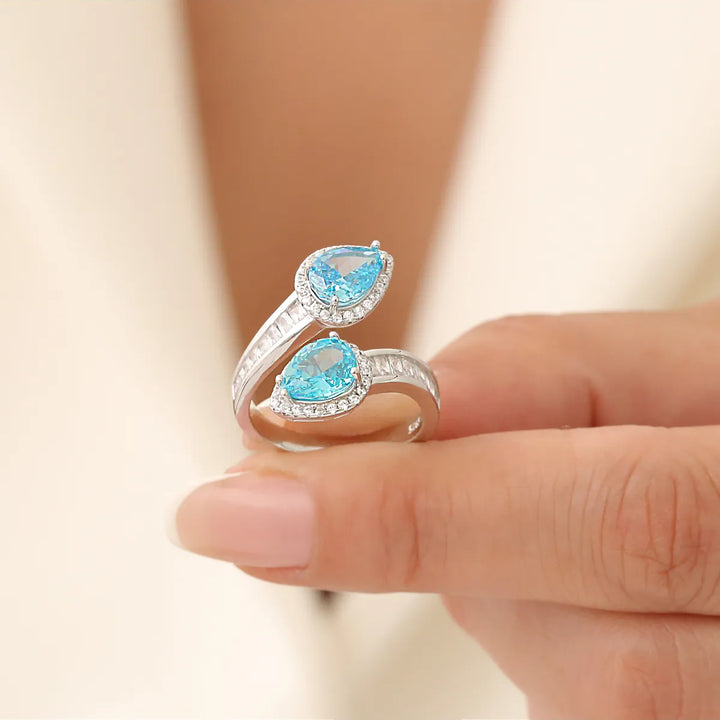 Drop Cut Zircon Stone Ring