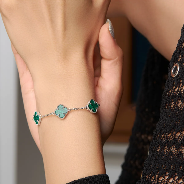 Green Three Clover Bracelet 