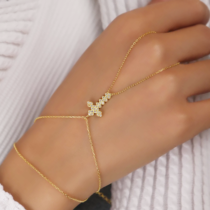 golden cross bracelet