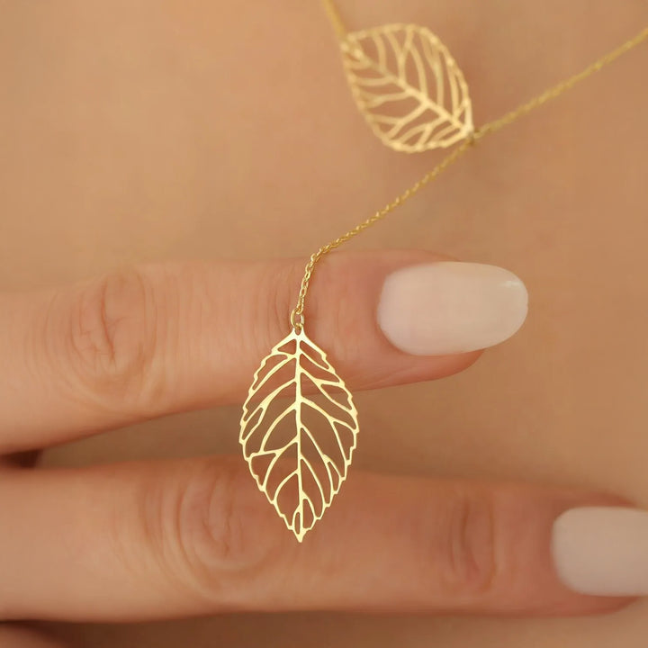 Leaf Drop Y Pendant Necklace