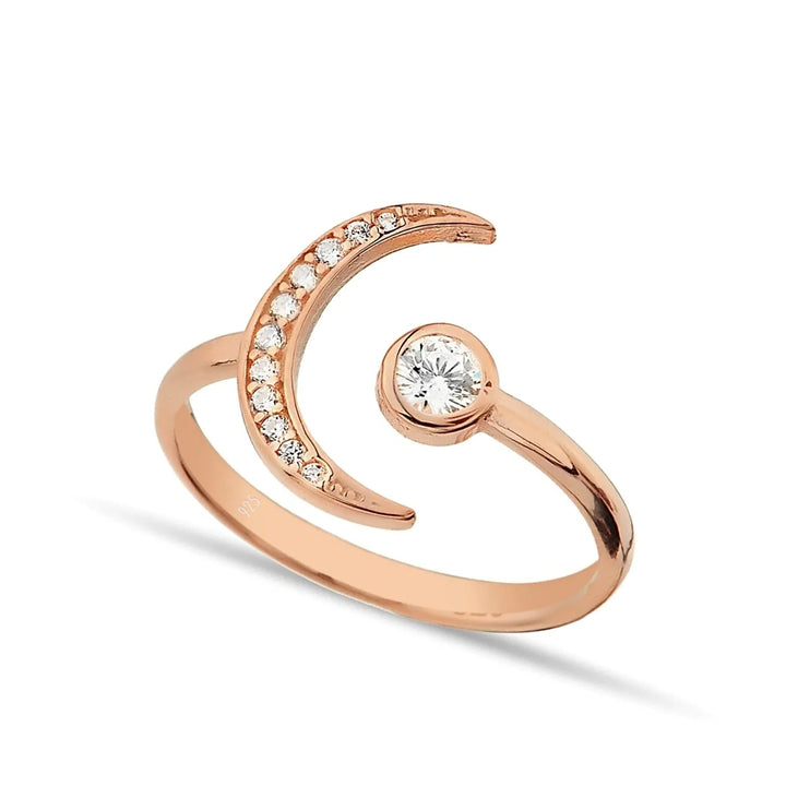 Diamond Moon Open Ring