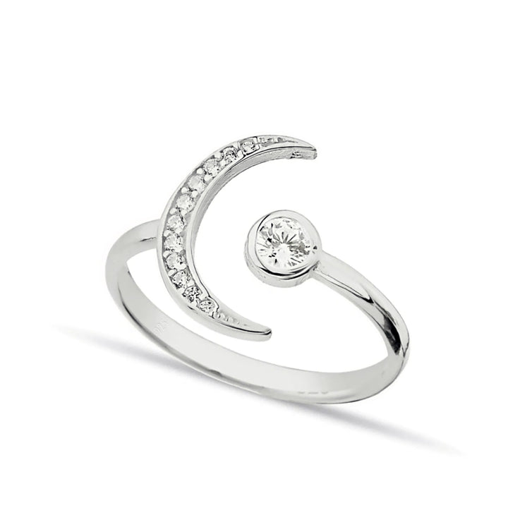 Open Star and Moon Ring