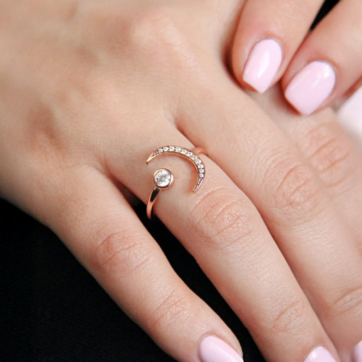 Moon and Star Ring