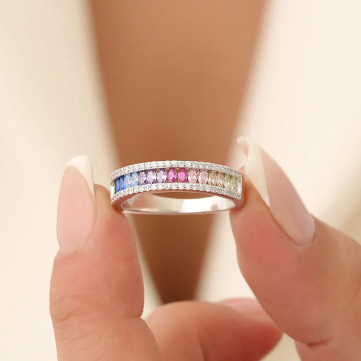 Rainbow Ring Birthstone Jewelry