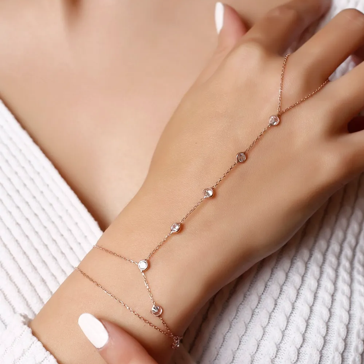 rose gold hand chain