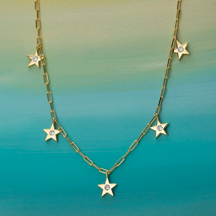 gold stars necklace