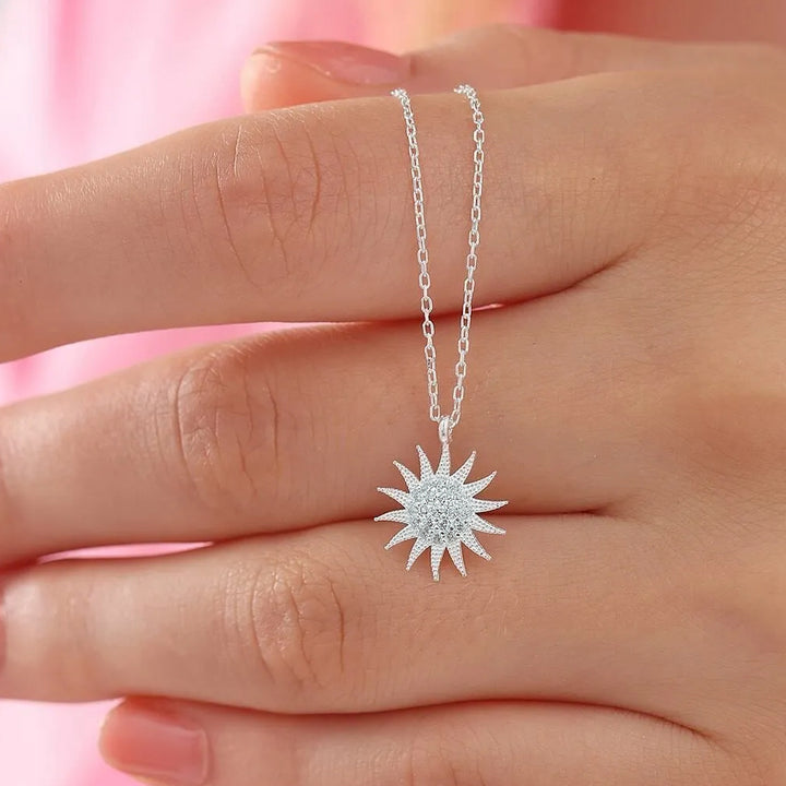 sun necklace 925 silver