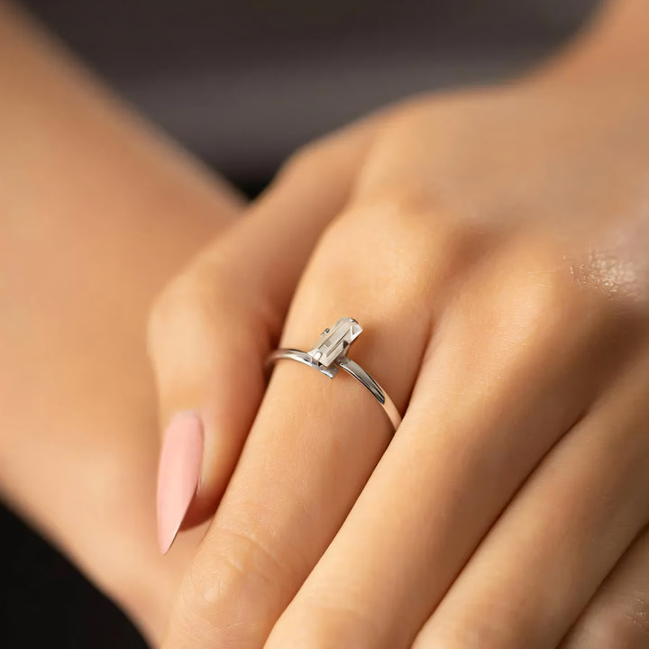 dainty Baguette Stone Ring