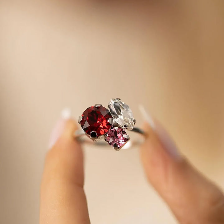 Romantic Pink Cubic Zircon Stone Vintage Ring