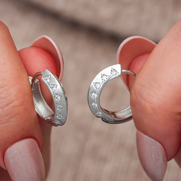 Huggie Hoop Earrings silver