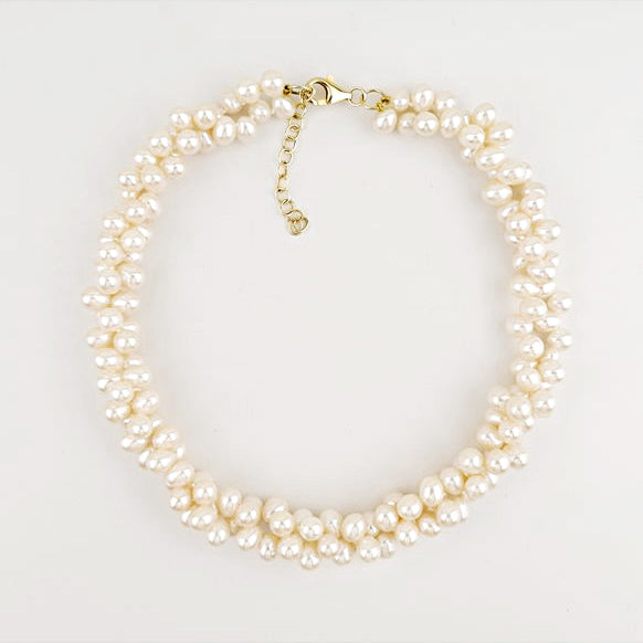 Scattered White Oval Pearl Necklace Bridal Jewelry - J F W