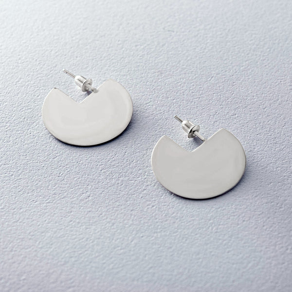 Large Flat U Disc Earrings